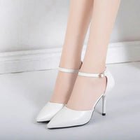 Elena - Orthopedische Elegante Zilveren Hakken-Wit 6CM-33-State of Style