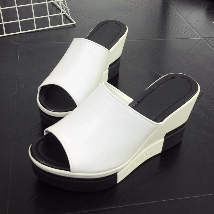 Elena - Orthopedische Zwarte Sleehak Muiltjes-Zwart-37-State of Style