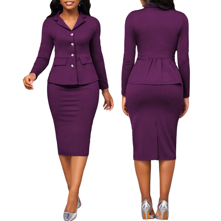 Elena Women's Chic Two-Piece Suit-Purple-S-State of Style
