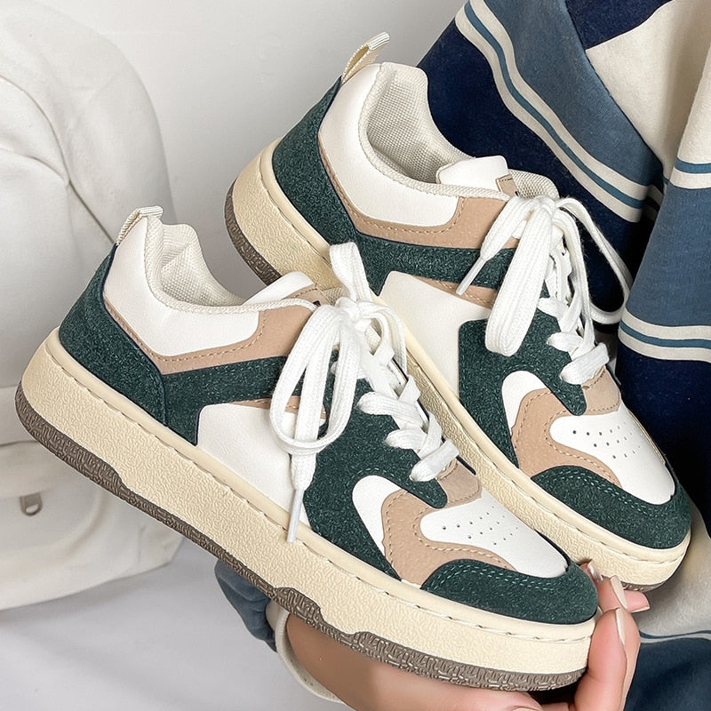 ElenaSneaks | Women's Trendy Sneakers-Green-4.5-State of Style
