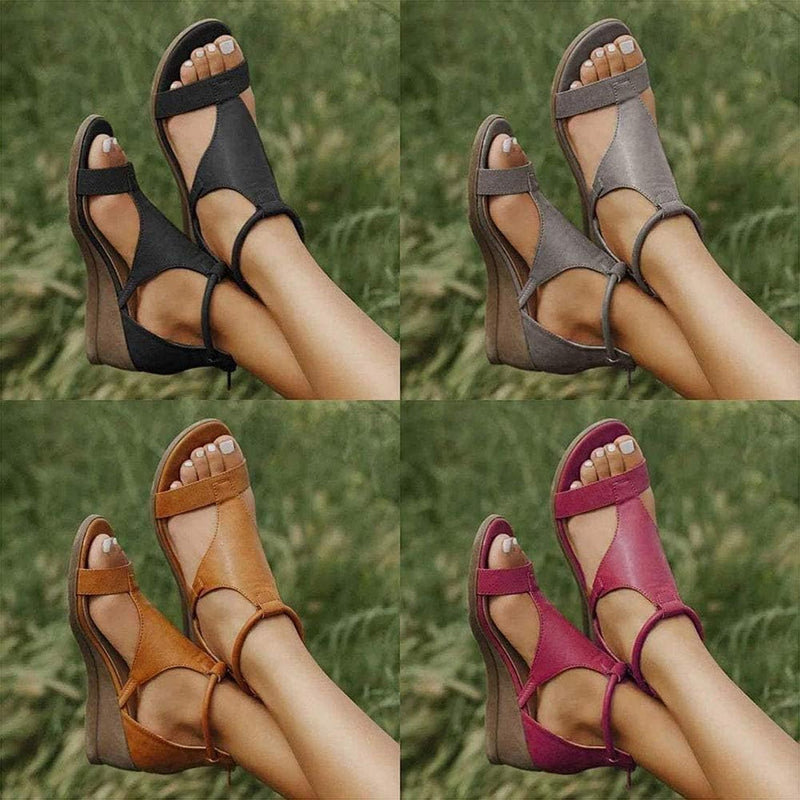ElevateStyle Sandals | Women's Sandals with Elevated Heel and Ankle Strap Design-Black-3.0-State of Style