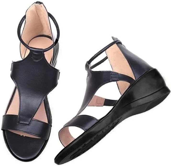 ElevateStyle Sandals | Women's Sandals with Elevated Heel and Ankle Strap Design-Black-3.0-State of Style