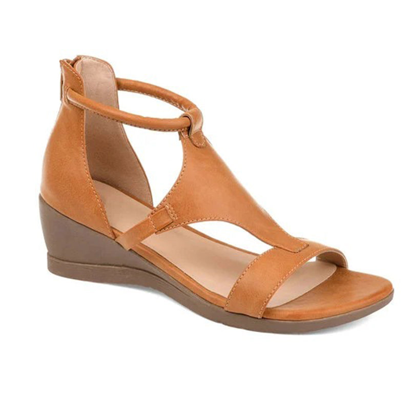 ElevateStyle Sandals | Women's Sandals with Elevated Heel and Ankle Strap Design-Brown-3.0-State of Style