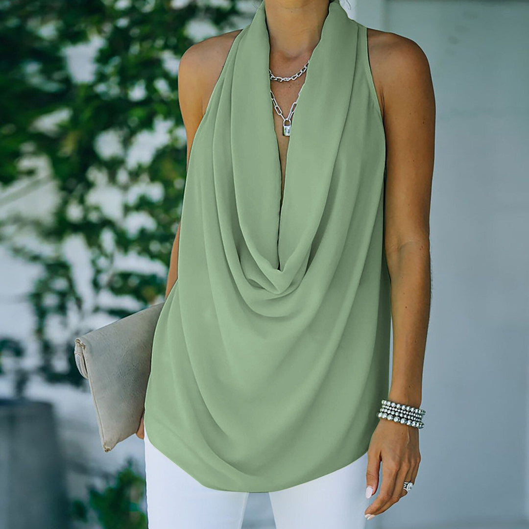 ElinesTop | Women's Deep Neckline Top-Green-S-State of Style