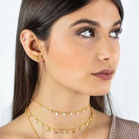 Elise Flower-Shaped Zirconia Earrings-State of Style