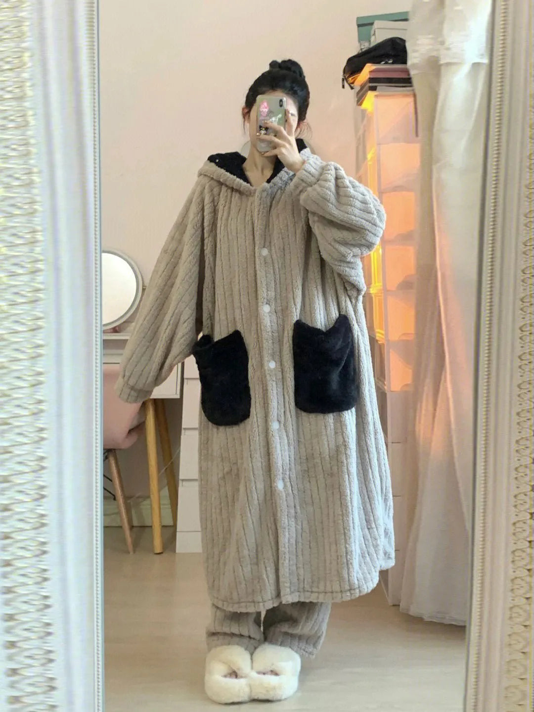 Elise Winter Bathrobe | Warm and Comfortable-M (40-50Kg)-State of Style