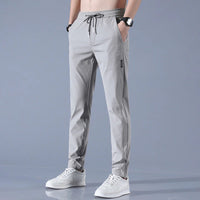 EliteFlex Chino | Stylish Regular-Fit Stretch Trousers for Men-Grey-M-State of Style
