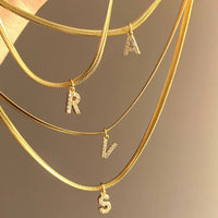 Ella Gold Initial Necklace-A-State of Style