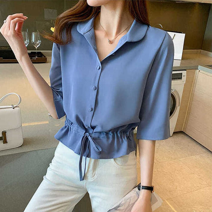 EllesBlouse | Detailed Blouse for Women-Blue-XS-State of Style