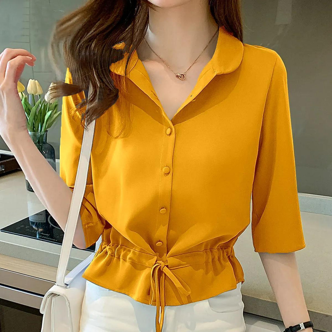 EllesBlouse | Detailed Blouse for Women-Yellow-XS-State of Style