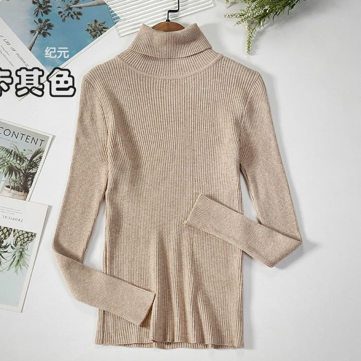 EllieSweater | Turtleneck Sweater for Women-Khaki-One size-State of Style