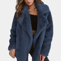 Ellle - Warm Teddy Winter Coat for Women-Blue-XS-State of Style