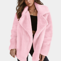 Ellle - Warm Teddy Winter Coat for Women-Pink-XS-State of Style