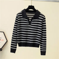 EllysShirt | Striped Sweater for Women-Black-One size fits all-State of Style