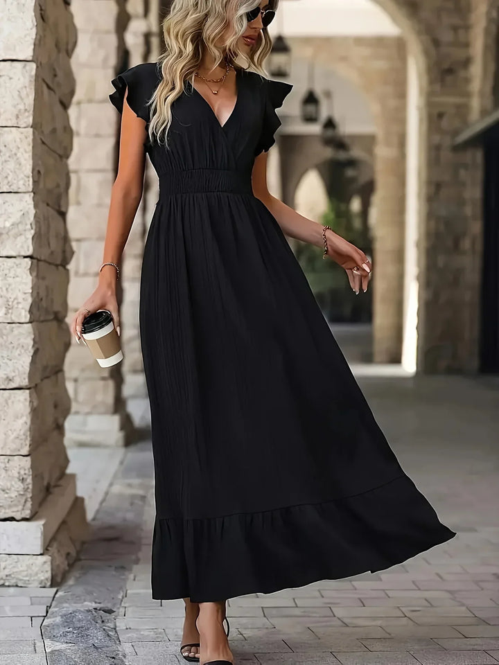 Eloise Ruches Dress | Versatile and Stylish-Black-S-State of Style