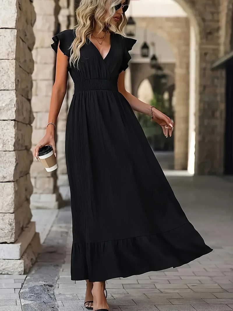 Eloise Ruches Dress | Versatile and Stylish-Black-S-State of Style