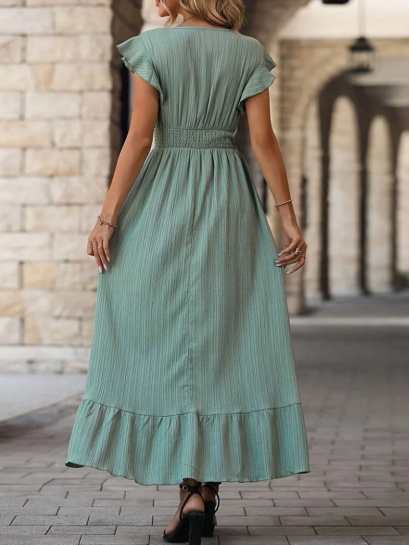Eloise Ruches Dress | Versatile and Stylish-Light Green-S-State of Style