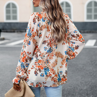 Elowen | Stylish Floral Print Blouse-Apricot-M-State of Style