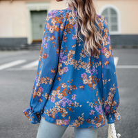 Elowen | Stylish Floral Print Blouse-Apricot-M-State of Style