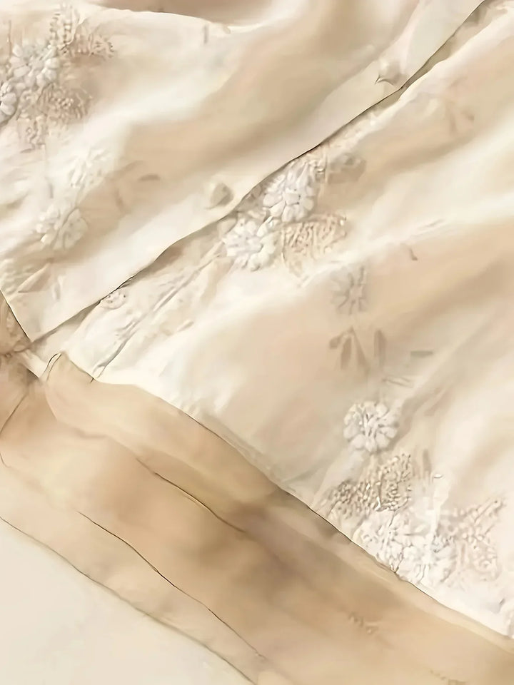 Embroidered Floral Blouse | Eliza | Button Closure | Fashionable-Apricot-M-State of Style