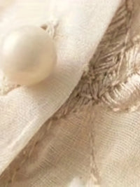 Embroidered Floral Blouse | Eliza | Button Closure | Fashionable-Apricot-M-State of Style