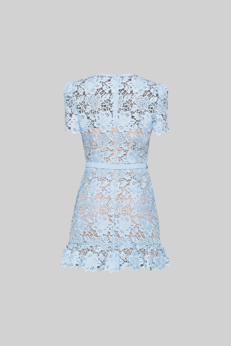 Embroidered summer mini dress with waist belt – Alina-S-State of Style