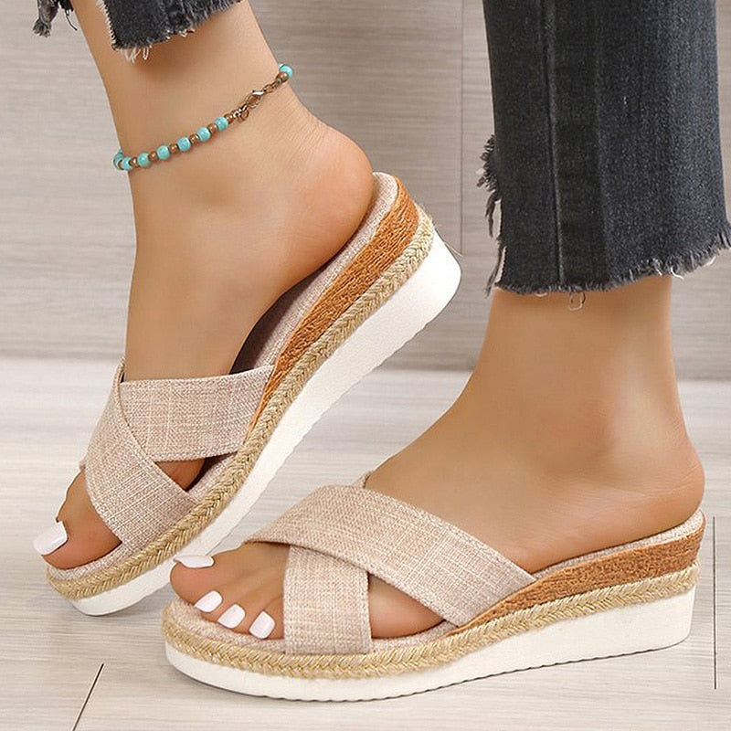 Emma - Orthopedische Bruine Espadrilles Slippers-Beige-34-State of Style