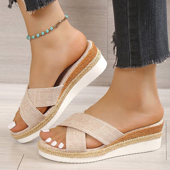 Emma - Orthopedische Bruine Espadrilles Slippers-Beige-34-State of Style