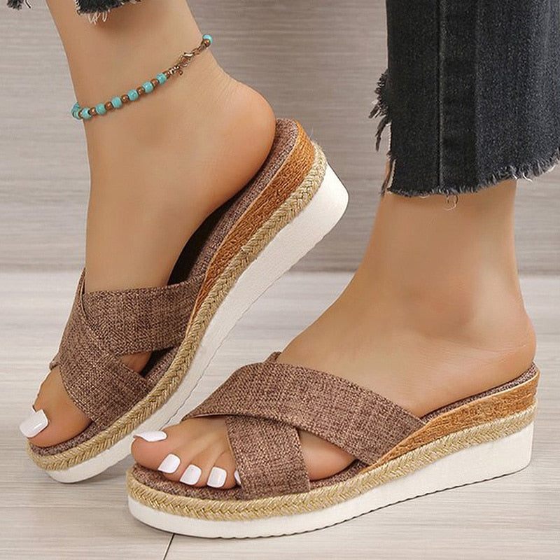 Emma - Orthopedische Bruine Espadrilles Slippers-Bruin-34-State of Style