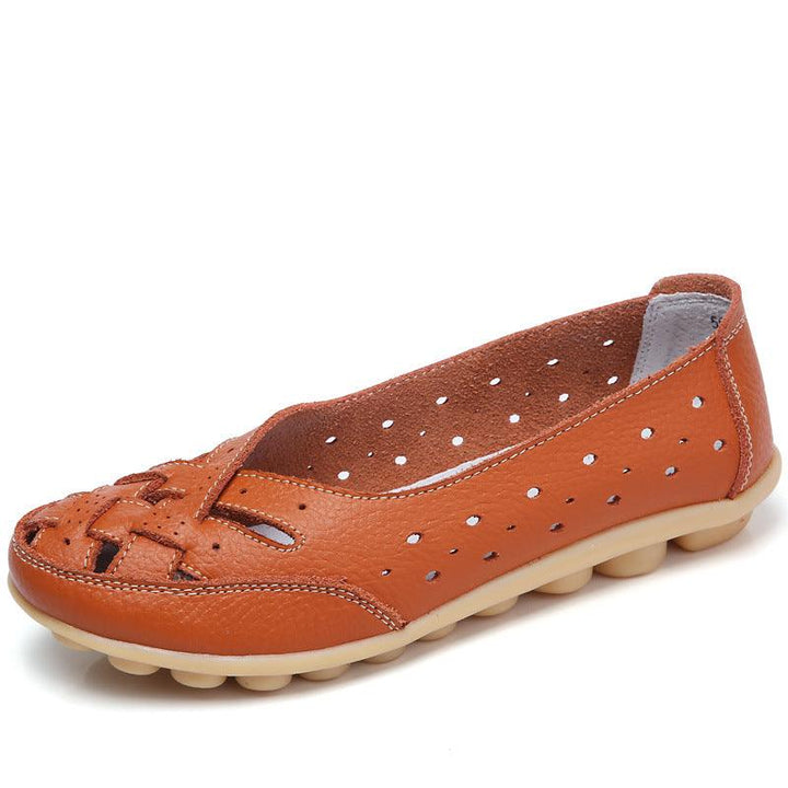 Emma - Orthopedische Marineblauwe Damesflats-Oranje-35-State of Style