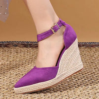 Emma - Orthopedische Zwarte Espadrille Wedges-Zwart-34-State of Style