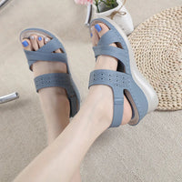 Emma - Orthopedische Zwartkleurige Sleehak Sandalen-Zwart-36-State of Style