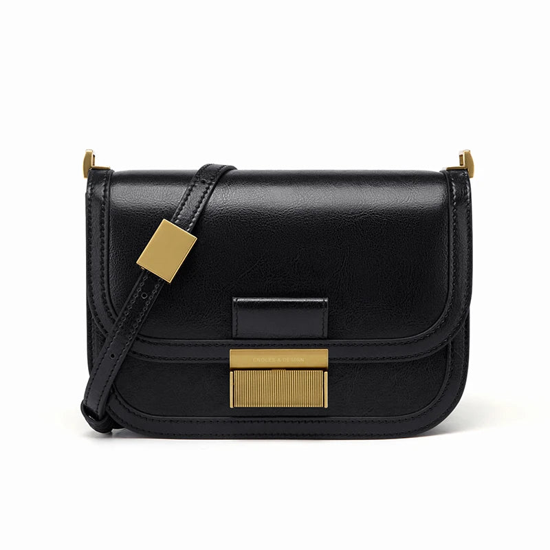 Emma Traditional Bag – Luxurious Leather Mini Shoulder & Crossbody Bag-Black-State of Style