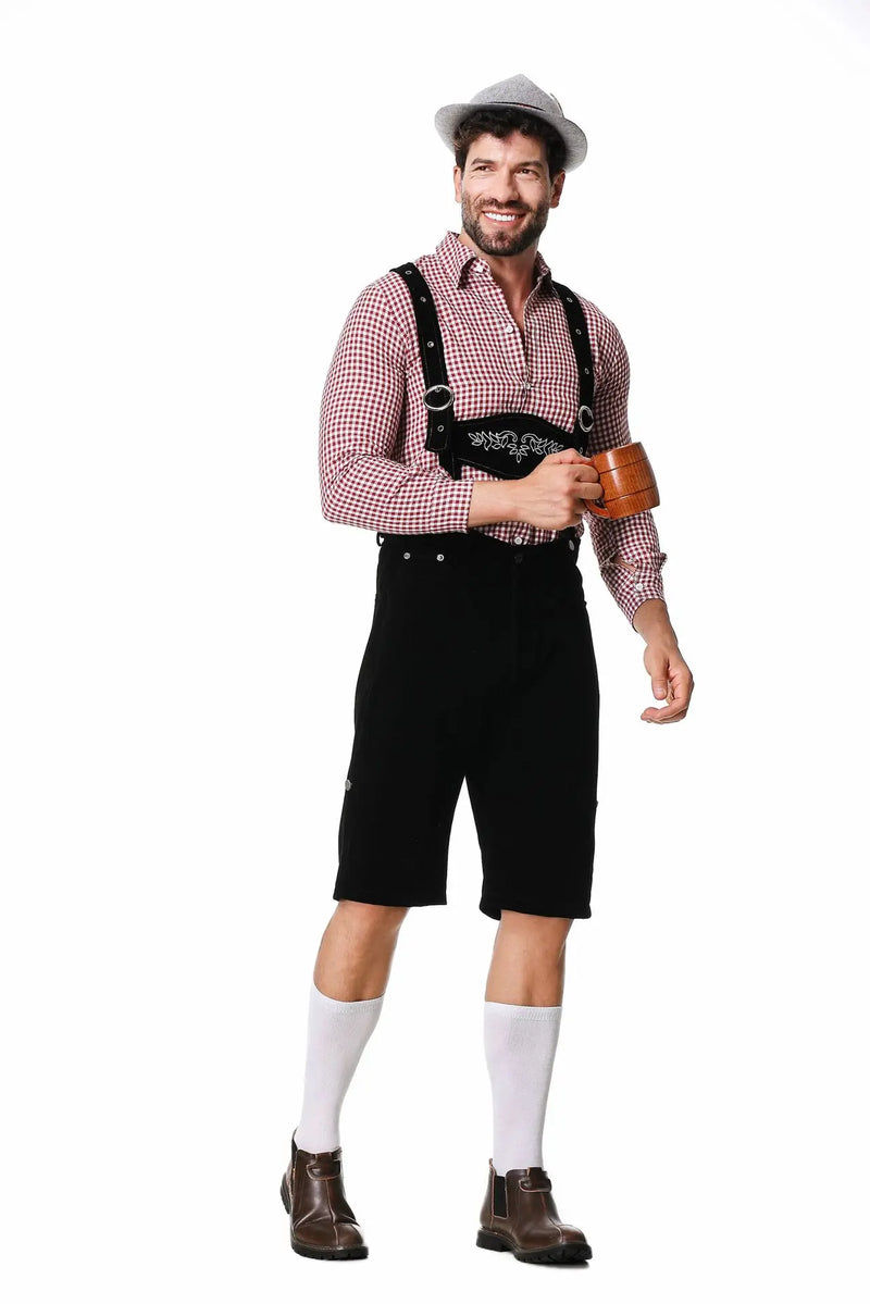 Emmerich Men's Oktoberfest Leather Shorts Costume – 3-Piece Bavarian Outfit-M-State of Style