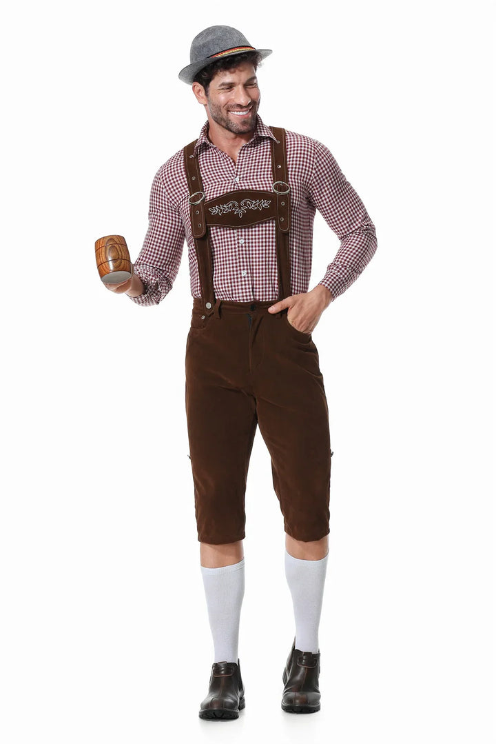 Emmerich Men's Oktoberfest Leather Shorts Costume – 3-Piece Bavarian Outfit-M-State of Style