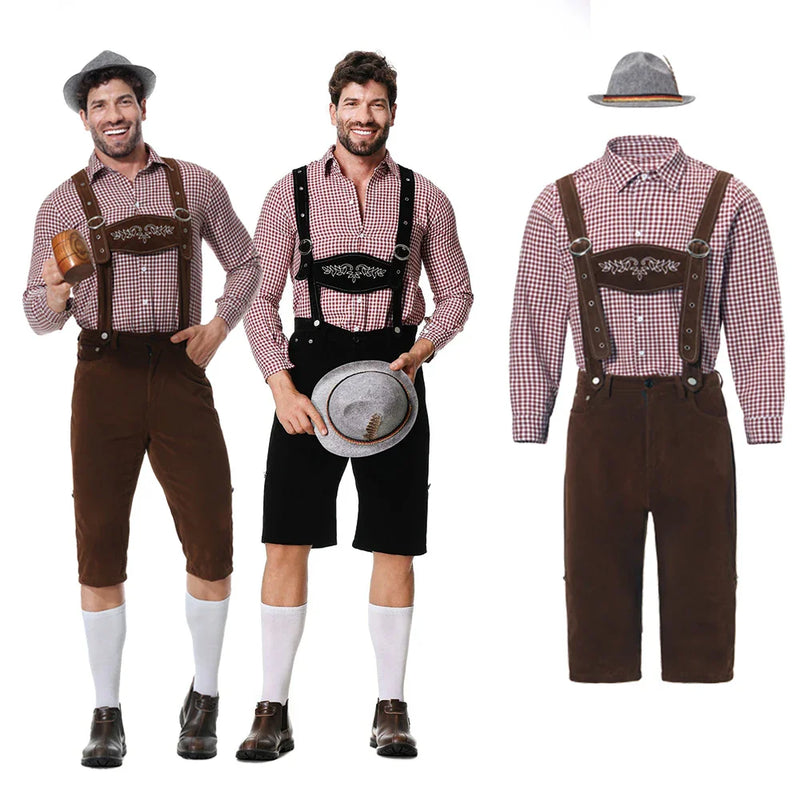 Emmerich Men's Oktoberfest Leather Shorts Costume – 3-Piece Bavarian Outfit-M-State of Style