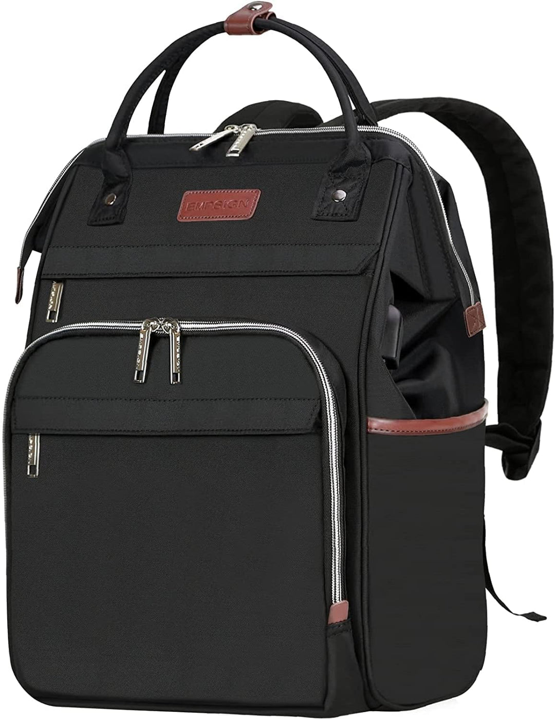 Water-Repellent Expandable Laptop Backpack with RFID Protection & USB Port