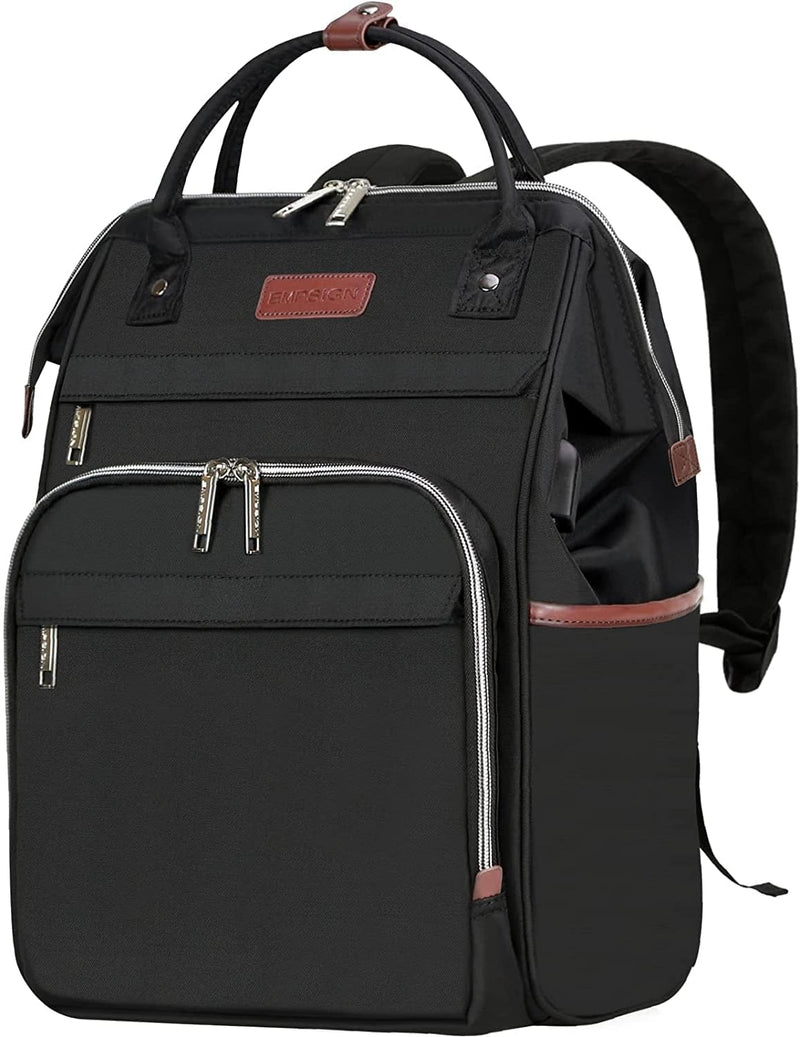 Water-Repellent Expandable Laptop Backpack with RFID Protection & USB Port