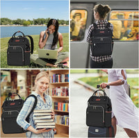 Water-Repellent Expandable Laptop Backpack with RFID Protection & USB Port