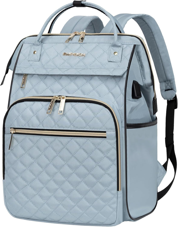 Water-Repellent Expandable Laptop Backpack with RFID Protection & USB Port