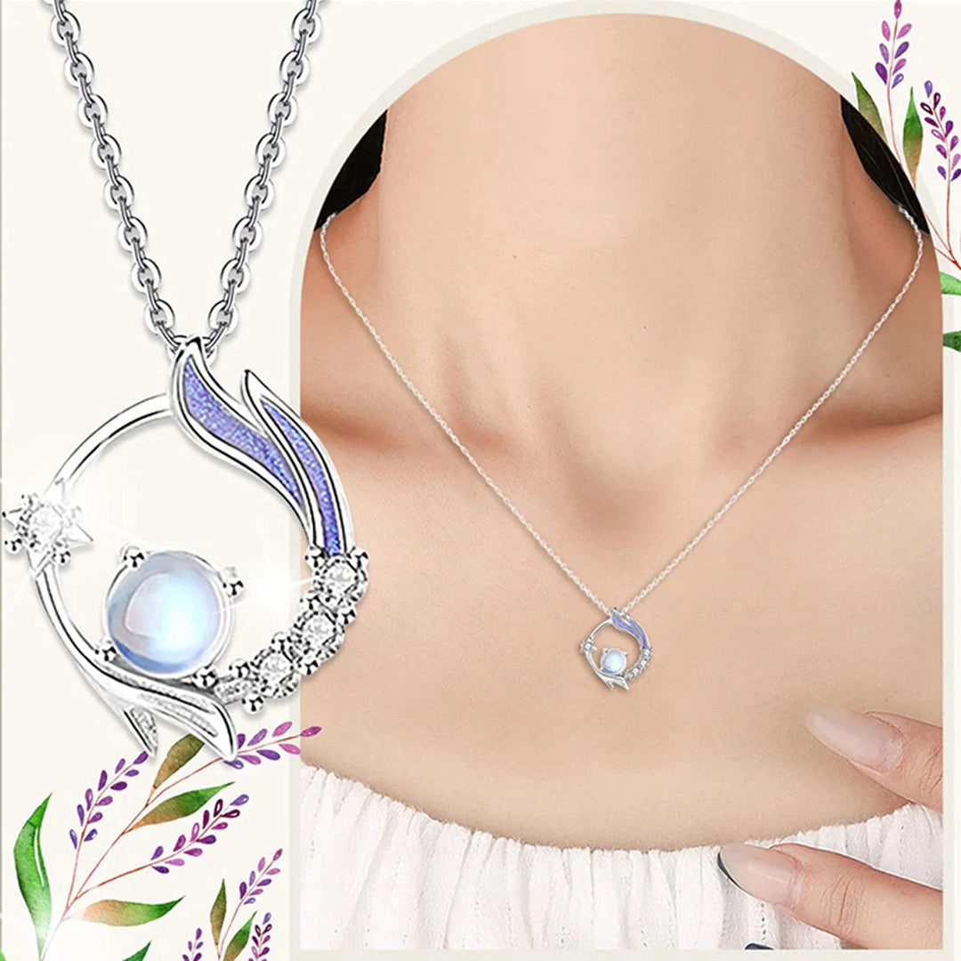 Enchanting Moonstone Silver Necklace-State of Style