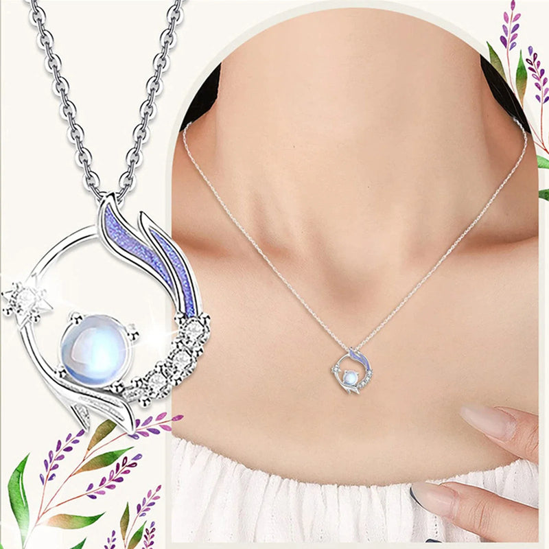 Enchanting Moonstone Silver Necklace-State of Style