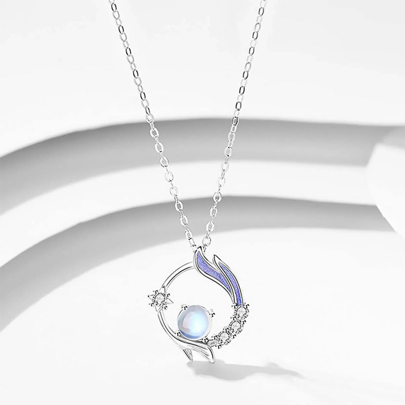 Enchanting Moonstone Silver Necklace-State of Style