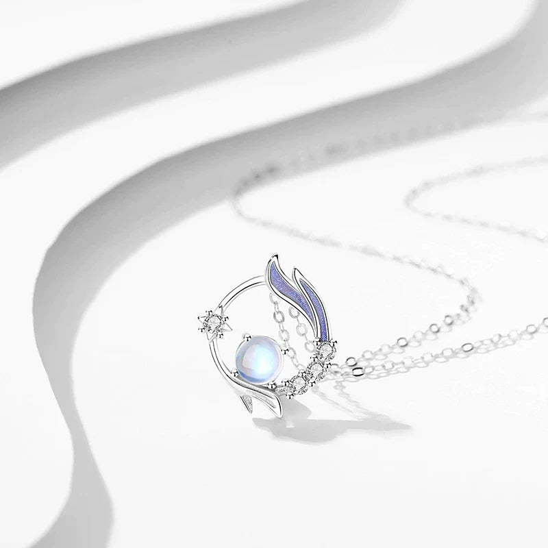 Enchanting Moonstone Silver Necklace-State of Style