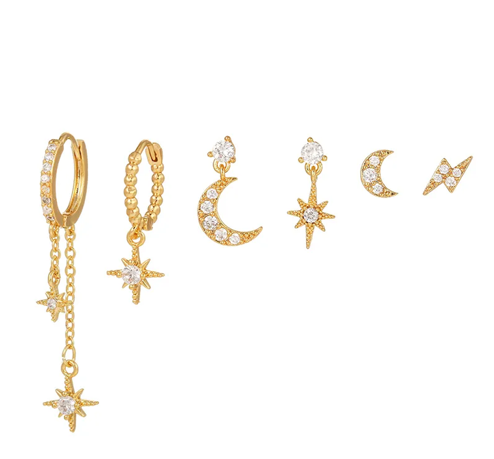 Enchanting Star Light Earrings - Astrid-6 Pair Earrings Set-State of Style