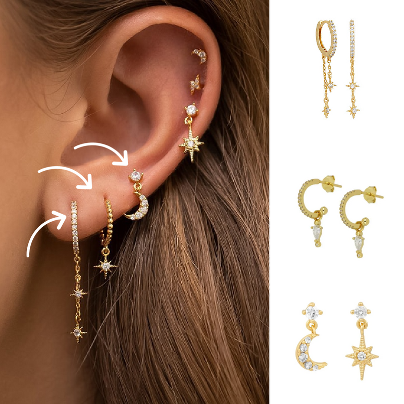 Enchanting Star Light Earrings - Astrid-Star Chain Earrings-State of Style