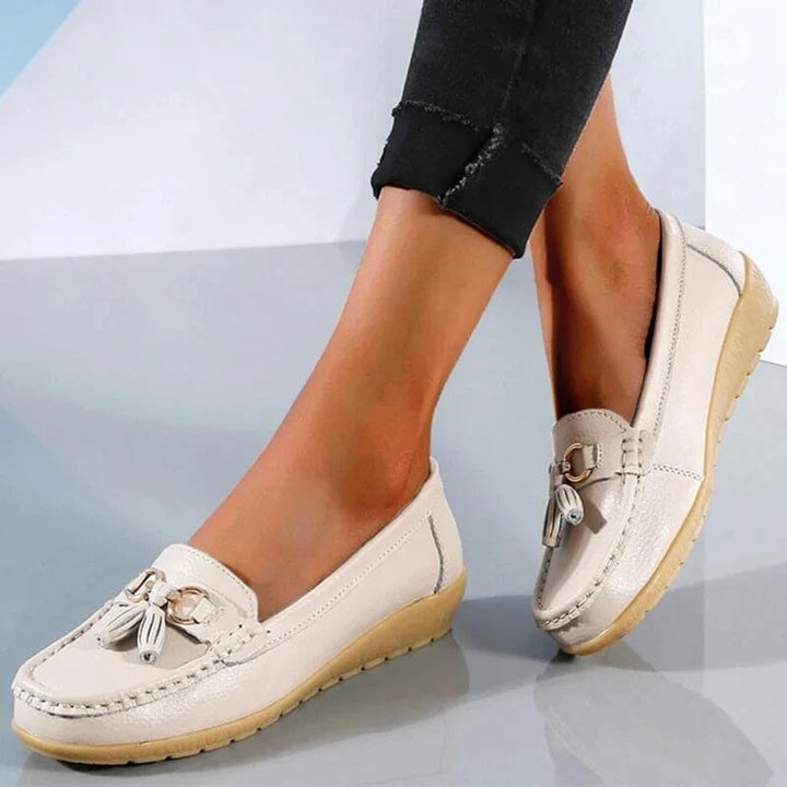 Ergonomic Leather Sandals - ElegaWalk-Khaki-35-State of Style