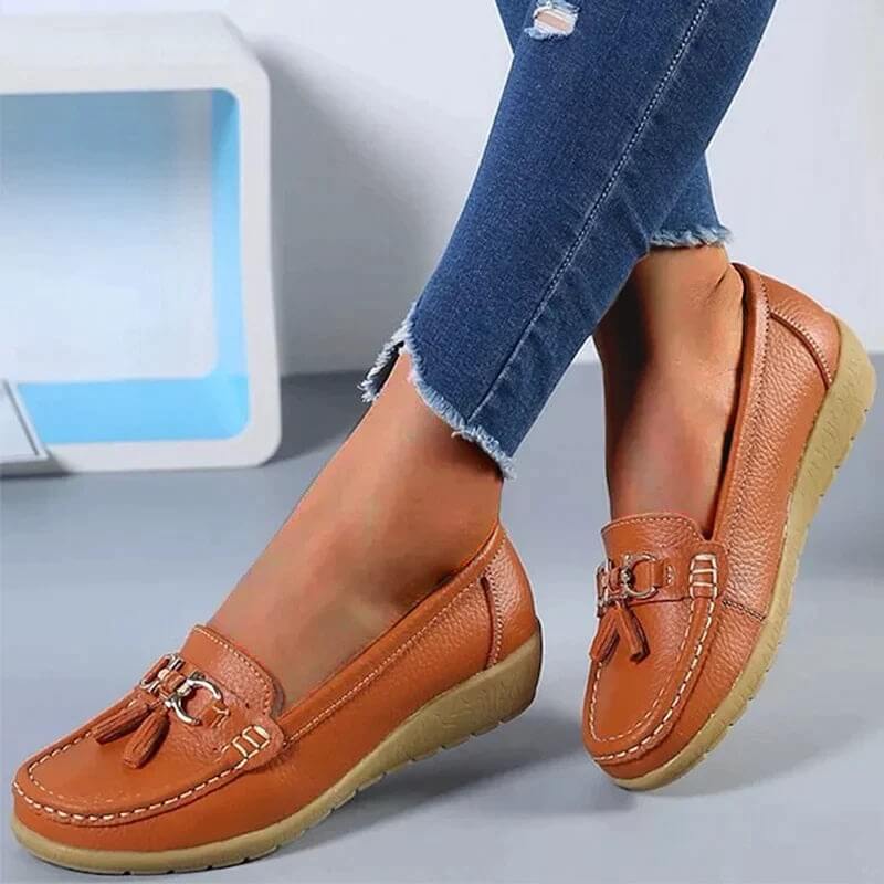 Ergonomic Leather Sandals - ElegaWalk-Orange-35-State of Style