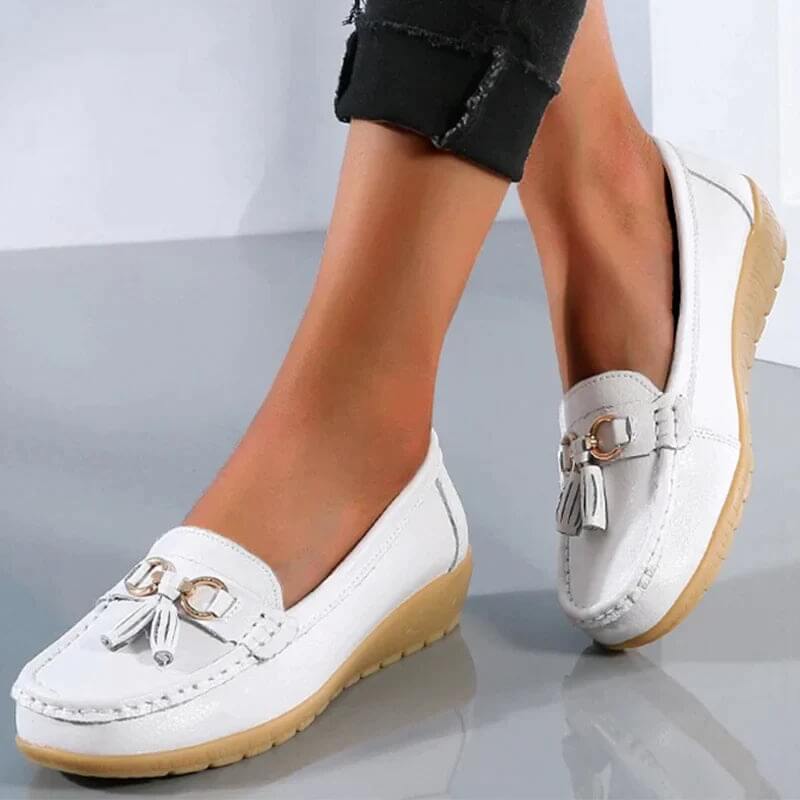Ergonomic Leather Sandals - ElegaWalk-White-3.0-State of Style
