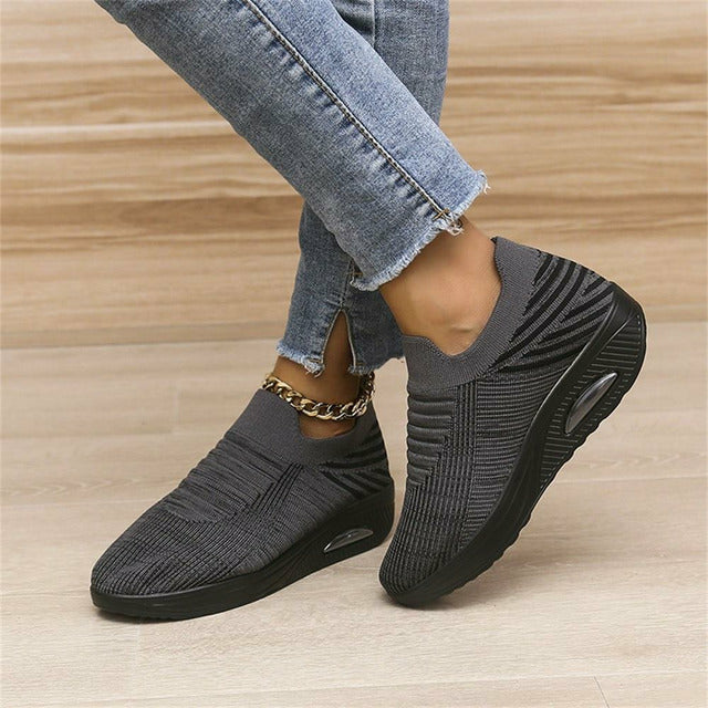 Ergonomic mesh sneakers with air cushioning for women – Alina-Gray-3-State of Style